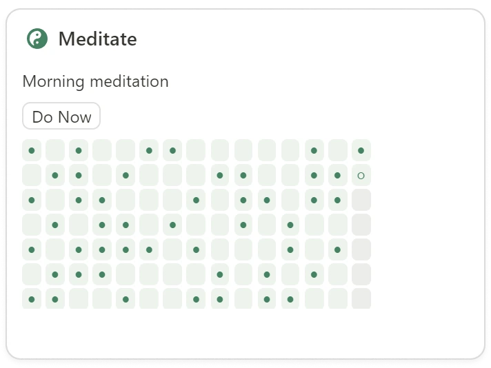 Meditate habit card screenshot