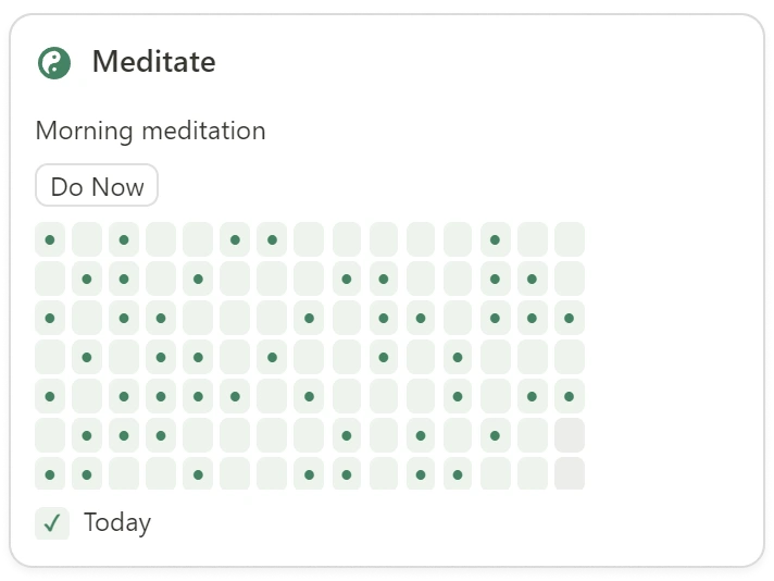 Meditate habit card screenshot